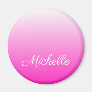 Personalised two-tone gradient ombre hot pink magnet
