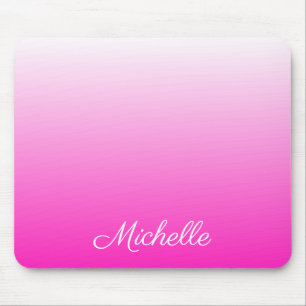 Personalised two-tone gradient ombre hot pink mouse mat