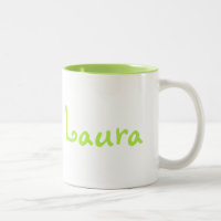 Personalised Two Tone Lime Green and White Mug