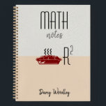 Personalised Two Tone Math Notes Notebook<br><div class="desc">A math notes personalised school notebook by subject matter,  in two tone cream and eggshell faux linen. Unique style for back to school. Just add your name.</div>