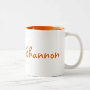 Personalised two tone orange and white mug