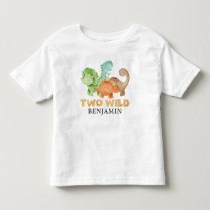 Personalised Two Wild Dinosaurs 2nd Birthday Toddler T-Shirt