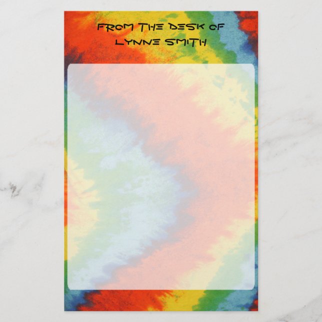 Personalised Tye Dye Stationary Stationery (Front)