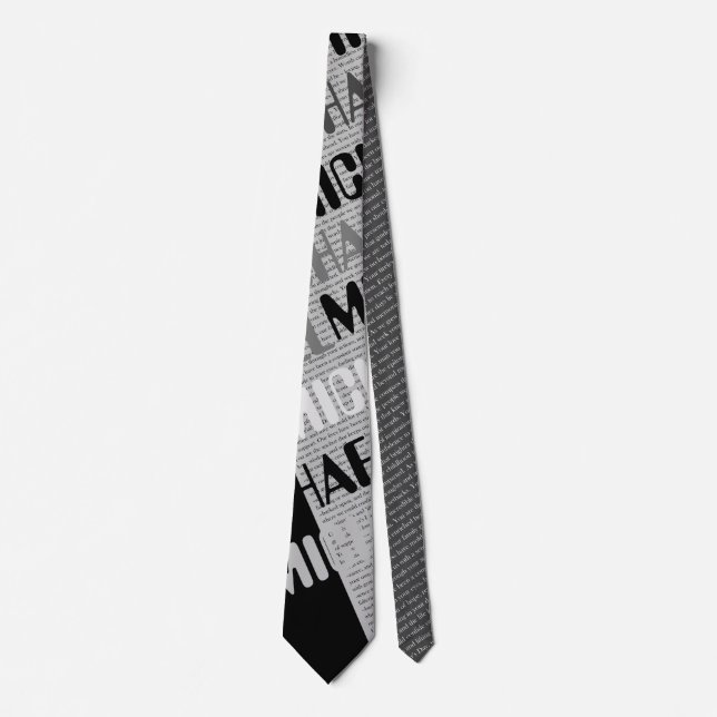 Personalised Typographic Design for Dad Tie (Front)