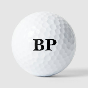 personalised typography abbreviation name  golf balls