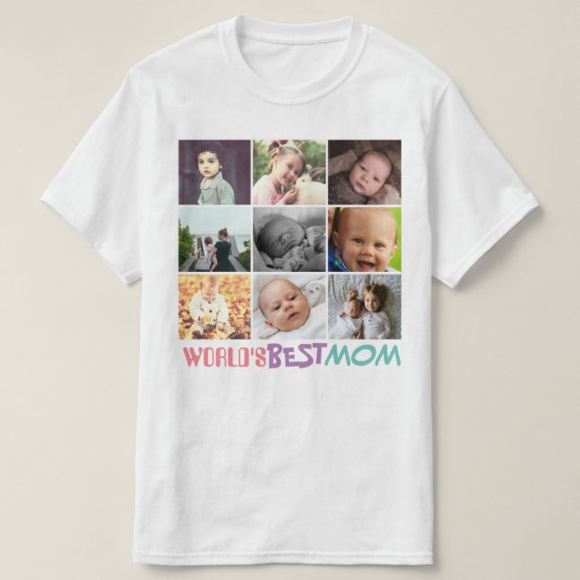 Personalised typography and photo world's best T-Shirt (Design Front)