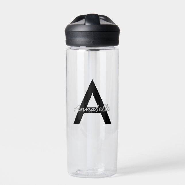 Personalised Typography Monogram Water Bottle (Front)