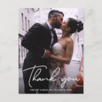 Personalised Typography Photo Wedding Thank You