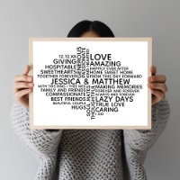 Personalised Typography Word Cloud for Couples
