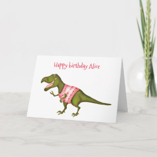 Personalised Tyrannosaurus rex birthday card