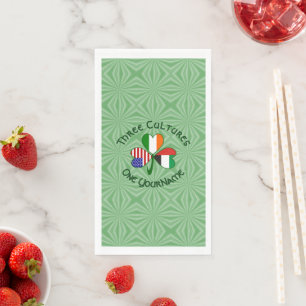 Personalised UAE Ireland USA Shamrock Napkin