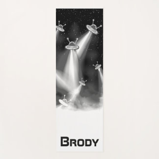 Personalised UFO  Galaxy with Alien Spaceships Yoga Mat