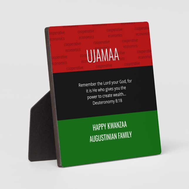 Personalised UJAMAA Happy Kwanzaa plaque  (Front)