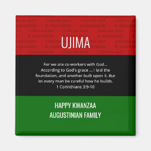 Personalised UJIMA Happy Kwanzaa Magnet