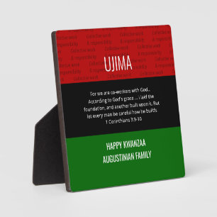Personalised UJIMA Happy Kwanzaa plaque