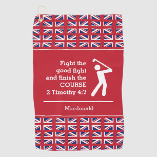 Personalised UK UNION JACK Christian Golf Towel