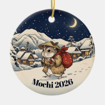Personalised Ukiyo-e Hamster Japanese Winter Chris
