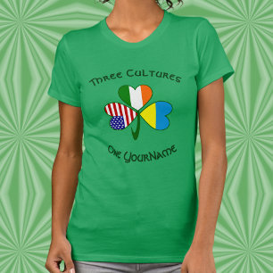 Personalised Ukraine Ireland USA Shamrock Women’s T-Shirt