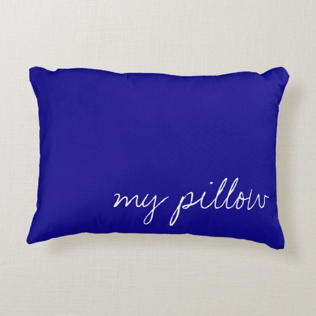 Personalised Ultramarine Blue Decorative Cushion (Back)