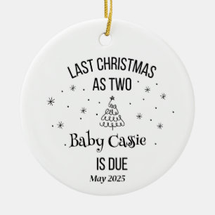 Personalised Ultrasound 1st Christmas Ceramic Tree Decoration