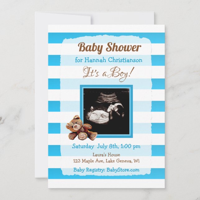 Personalised Ultrasound Picture Baby Shower Invitation (Front)