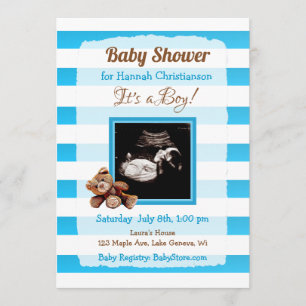 Personalised Ultrasound Picture Baby Shower Invitation