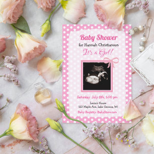 Personalised Ultrasound Picture Baby Shower  Invitation
