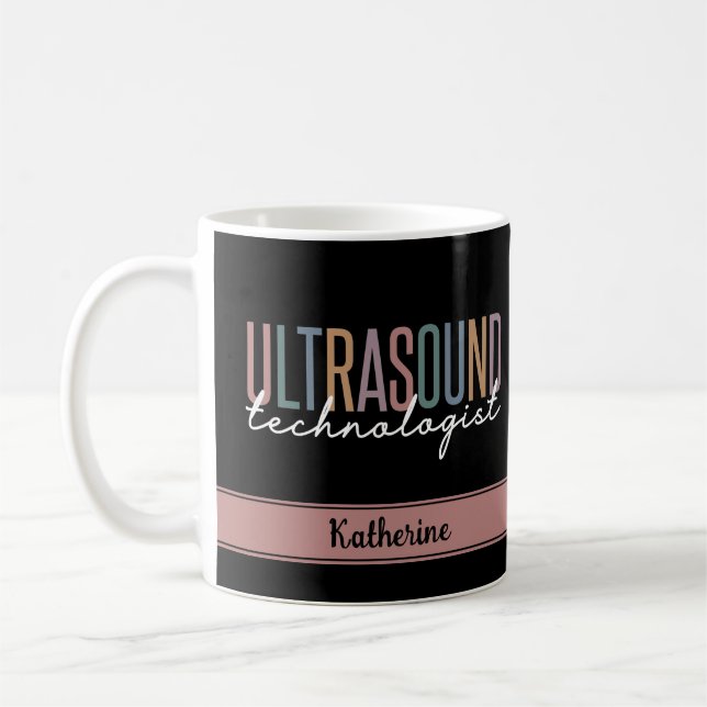 Personalised Ultrasound Technologist Gifts Coffee Mug (Left)
