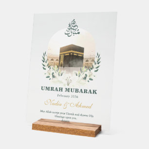 Personalised Umrah Mubarak Acrylic Sign