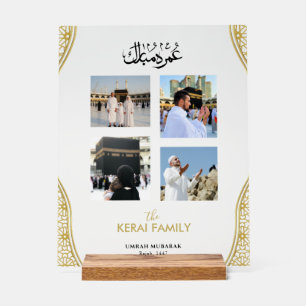 Personalised Umrah Mubarak Photo Collage Acrylic Sign