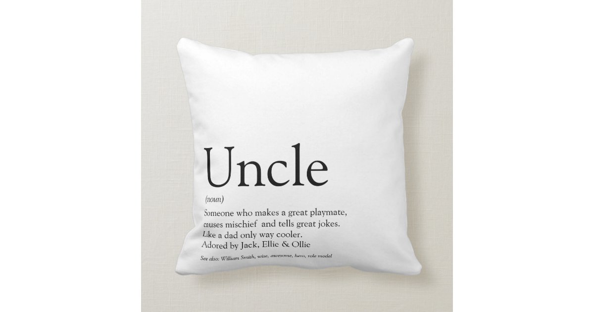 Personalised Uncle definition Cushion Zazzle.co.uk