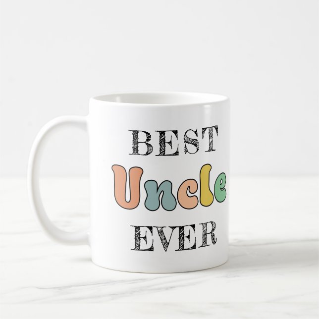 Personalised Uncle Gifts | Best Uncle Ever Cute Coffee Mug (Left)