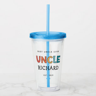 Personalised Uncle Retro Gift Best Uncle Ever Cute Acrylic Tumbler