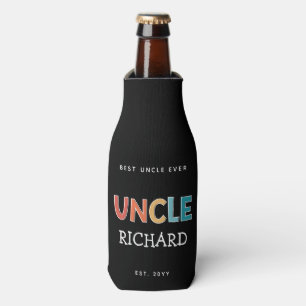 Personalised Uncle Retro Gift Best Uncle Ever Cute Bottle Cooler
