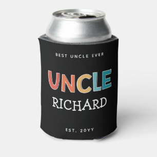 Personalised Uncle Retro Gift Best Uncle Ever Cute Can Cooler