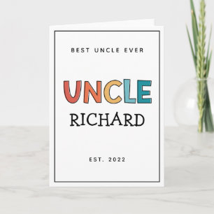 Personalised Uncle Retro Gift Best Uncle Ever Cute Card