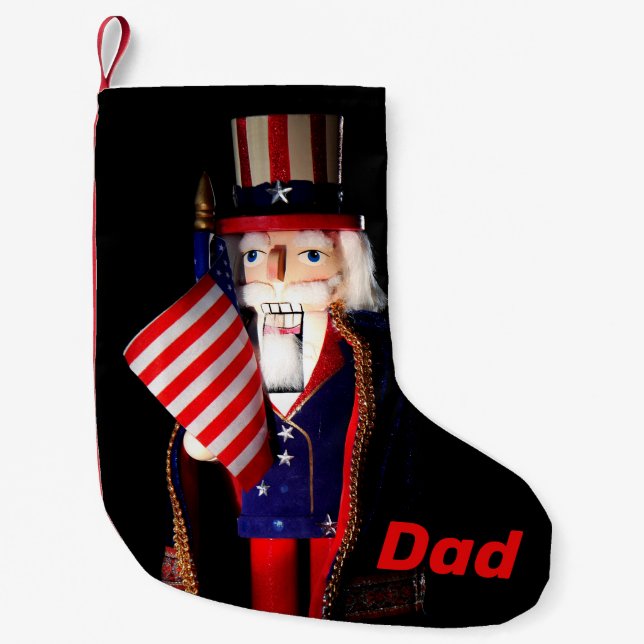 Personalised Uncle Sam Nutcracker Small Christmas Stocking (Front)