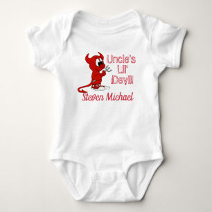Personalised Uncle's Lil Devil with Cute Devil Baby Bodysuit
