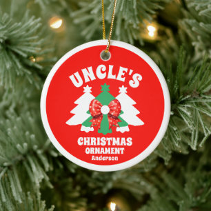 Personalised Uncle's Photo Christmas Tree Ceramic Tree Decoration