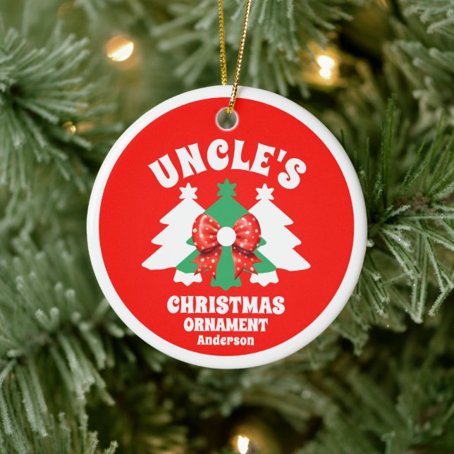 Personalised Uncle's Photo Christmas Tree Ceramic Tree Decoration (Tree)