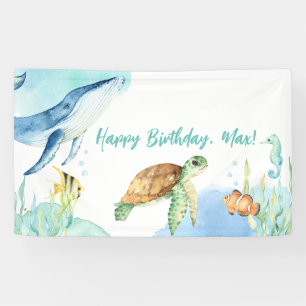 Personalised Under the Sea Birthday Banner