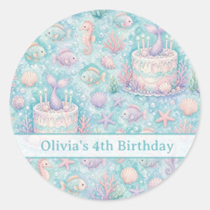 Personalised Under the Sea Birthday Classic Round Sticker