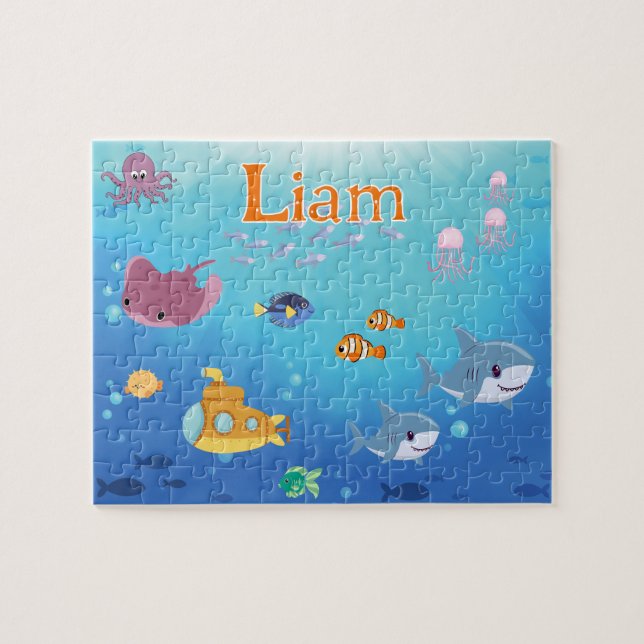 Personalised Under The Sea Child Name Puzzle  (Horizontal)