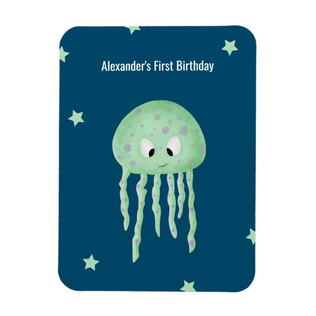 Personalised Under the Sea First Birthday Favour Magnet (Vertical)