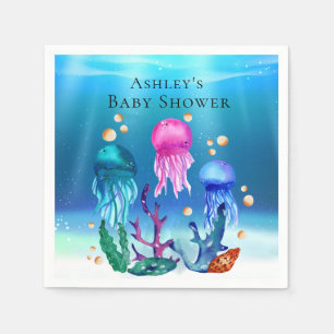 Personalised Under the Sea Jelly Fish Paper Napkin