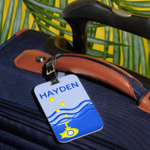 Personalised Under The Sea Submarine Beach Luggage Tag