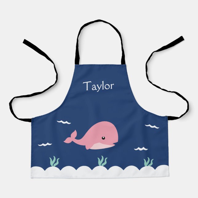 Personalised Under the Sea Whale Kids Apron (Front)