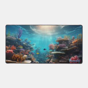 Personalised Underwater Coral Reef Desk Mat