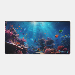 Personalised Underwater Coral Reef Desk Mat