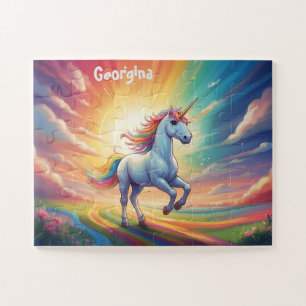 Personalised Unicorn and Rainbow Jigsaw Puzzle